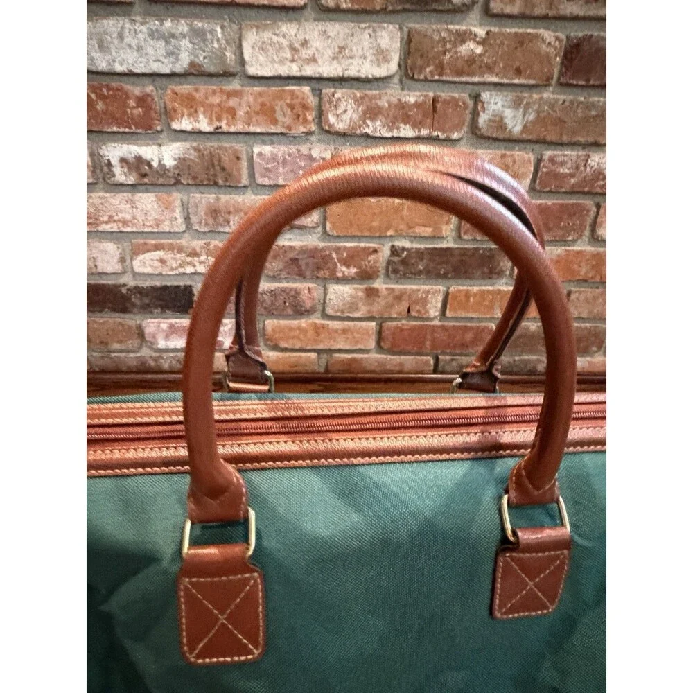 Vintage Ralph Lauren Weekender Duffle Bag 80's-90's Green Canvas Travel Tote
